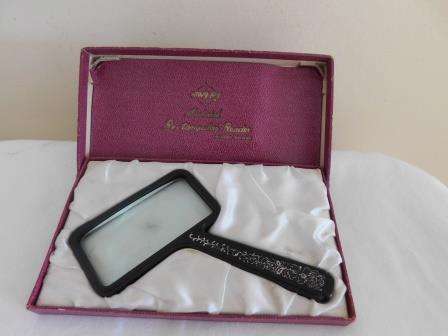 SWIFT INLAID RECTANGULAR READER MAGNIFYING GLASS IN ORIGINAL BOX