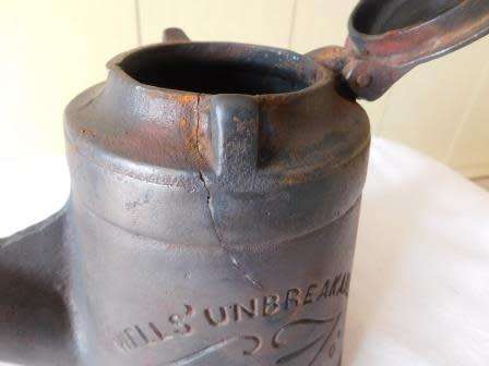 A.C. WELLS & CO UNBREAKABLE STRENGTH & DURABILITY NO 18 CAST IRON OIL/FLARE LAMP