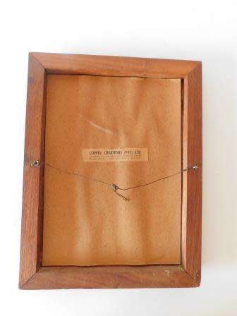 SA POLICE HURRICANE ZULU COMP COY 1973 FORT HENK KENDEYA COPPER AND WOOD PLAQUE