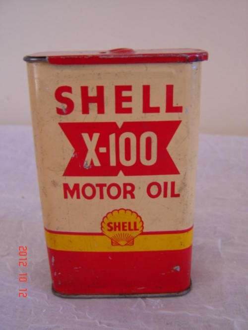 SHELL X-100 MOTOR OIL CIGARETTE HOLDER TIN - VERY RARE