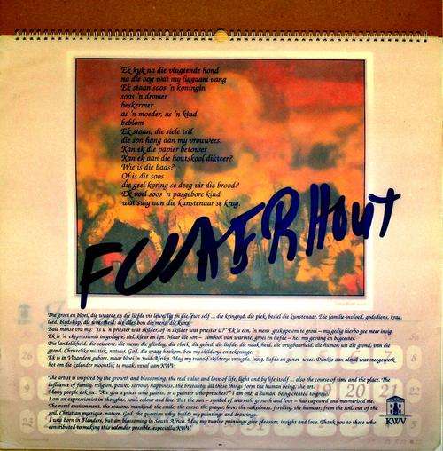1994 KWV CALENDAR - 12 PRINT'S OF FRANS CLAERHOUT'S PAINTINGS