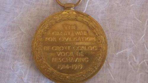 BRONZE WW1 VICTORY MEDAL AWARDED TO SOUTH AFRICANS