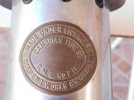 CAMBRIAN TYPE G2 MINING SAFETY LAMP G.M.E.  NO F11
