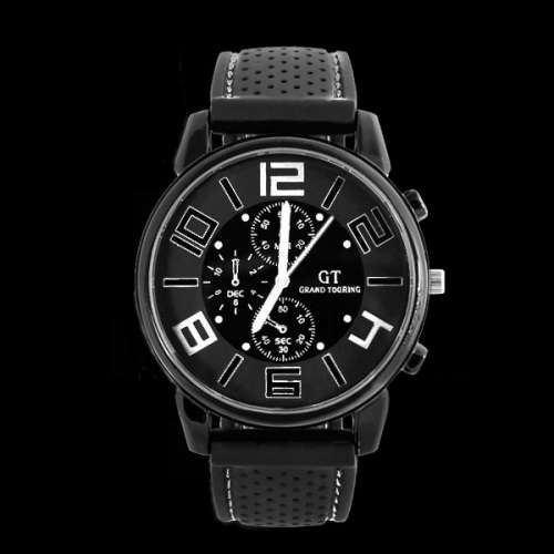 *Local Stock* GT 57 GRAND TOUCHING Silicone Band Quartz Analog Sport Watch (White)
