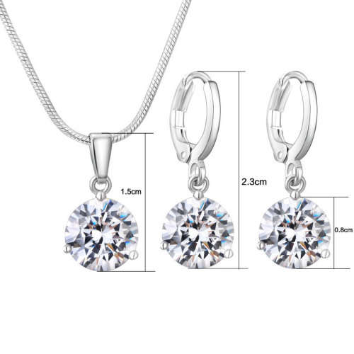 CARSINEL Cubic Zircon Hypoallergenic Copper Necklace/Earrings Jewelry Sets