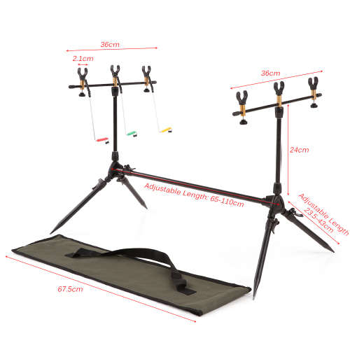 Adjustable Retractable Carp Fishing Rod Pod Stand Holder Folding Pole