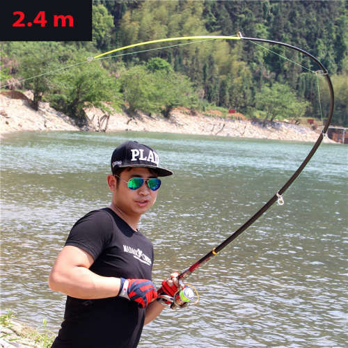 Beautiful High Performance 99% Carbon Fiber Telescopic Fishing Rod 2.4m