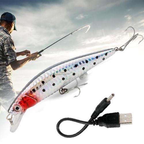 USB Rechargeable led Twitching, vibrating Fishing Lures Bait, Spinning
