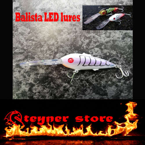Balista Smoke 65 White (Ghost Minnow) LED  Fishing Lure / Bait