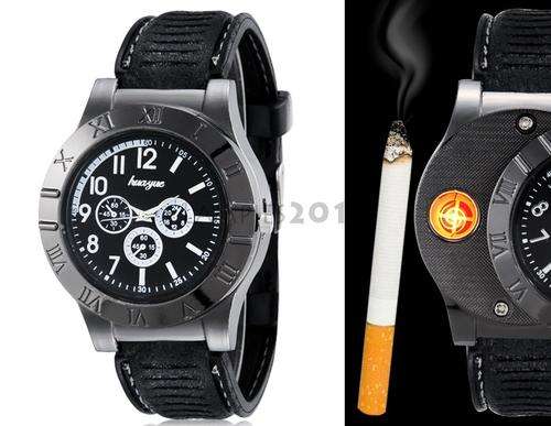 HUAYUE Watch Design Creative USB Electronic Cigarette Lighter (Black)