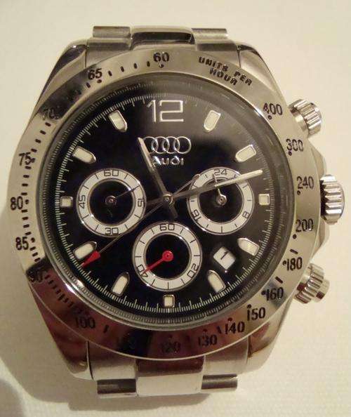 NEW COLLECTORS AUDI, 3 DIAL STAINLESS STEEL WATCH