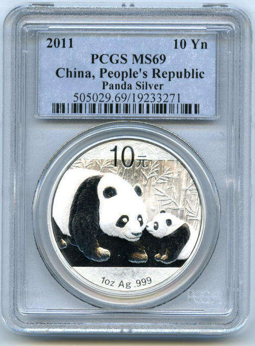 2011 1oz Chinese Silver Panda PCGS MS69