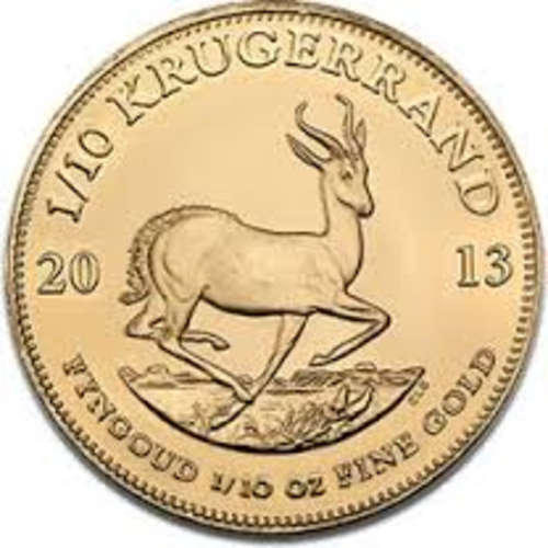 ### Krugerrand, 1/10oz Gold, in capsules, 2013 for Kokkewyn###