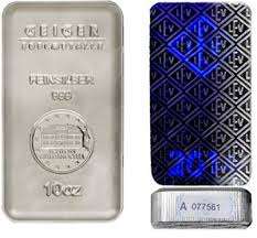 10 oz Geiger Security Silver Bars 99.99% NEW