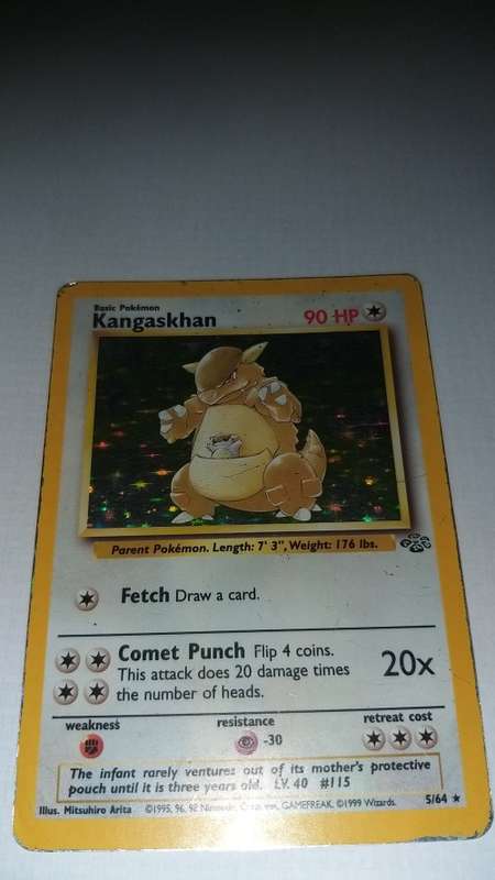 Vintage Holographic Pokemon card- Kangaskhan