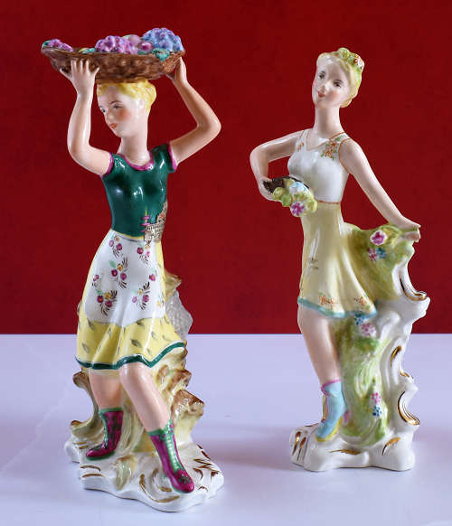 extremely rare Wedgwood & Co Autumn & Spring figurines