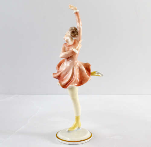 Hutschenreuther figurine of an ice-skating girl impressed K. Tutter