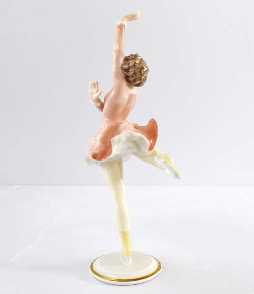 Hutschenreuther figurine of an ice-skating girl impressed K. Tutter