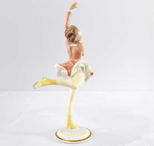 Hutschenreuther figurine of an ice-skating girl impressed K. Tutter