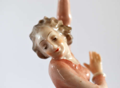 Hutschenreuther figurine of an ice-skating girl impressed K. Tutter