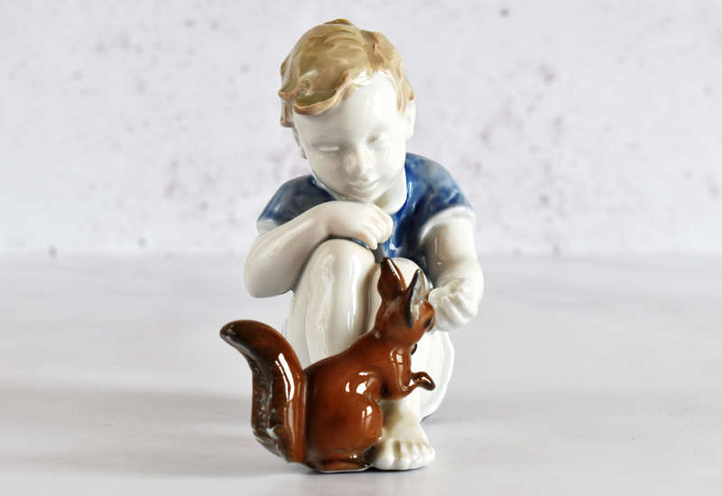 Rosenthal Germany Porcelain Figurine - Boy with Squirrel #1663