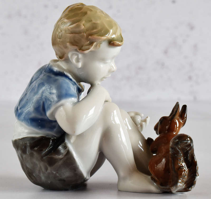 Rosenthal Germany Porcelain Figurine - Boy with Squirrel #1663