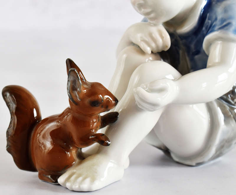 Rosenthal Germany Porcelain Figurine - Boy with Squirrel #1663