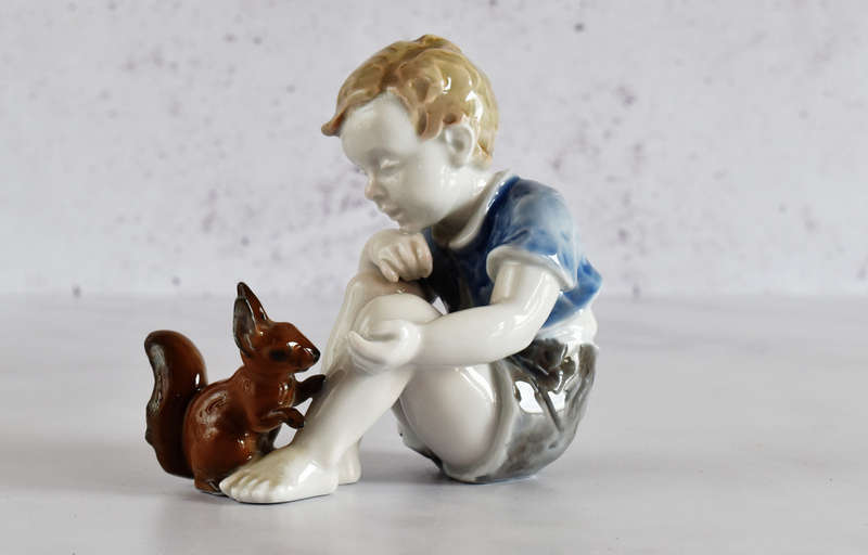 Rosenthal Germany Porcelain Figurine - Boy with Squirrel #1663