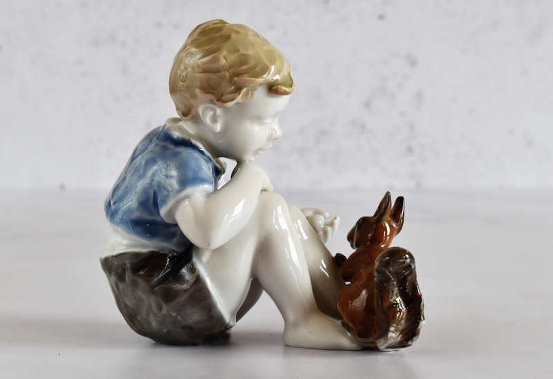 Rosenthal Germany Porcelain Figurine - Boy with Squirrel #1663