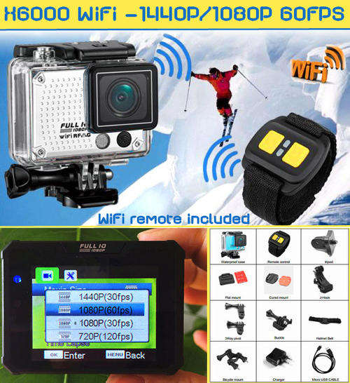 X6000 WiFi 1080P@60FPS 720P@120FPS Action Cam - HOT GoPro Alternative - LOCAL STOCK