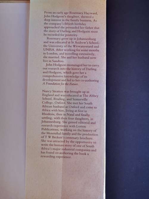 A Foundation for the Future: The Darling and Hodgson Story 1934-1984 by R. Hayward N. Stratten