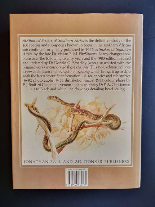 Fitzsimons` Snakes of Southern Africa by Donald Broadley