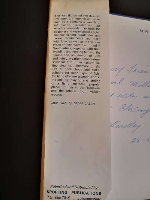 Techniques of Fresh Water Fishing in South Africa by P. Hendley and M.G. Solomon