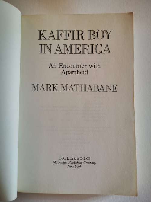 K***** Boy in America -- Mark Mathabane