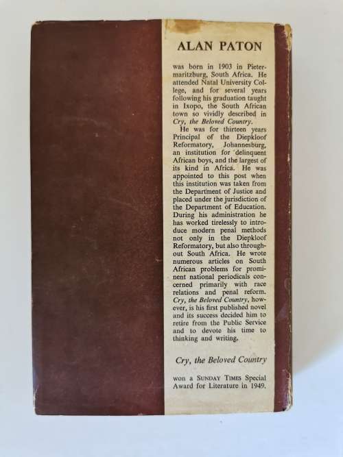 Cry, the beloved country by Alan Paton ```SIGNED`````