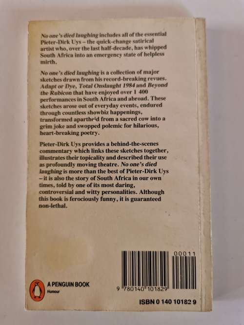 No One`s Died Laughing by Pieter Dirk-Uys ``SIGNED```