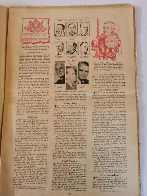 THE CAPE ARGUS CENTENARY SUPPLEMENT 1857-1957