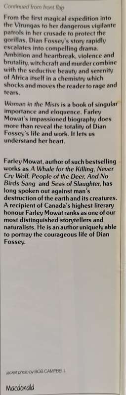 Woman in the Mists The Story of Diane Fossey and the Mountain Gorrilas of Africa by Farley Mowat