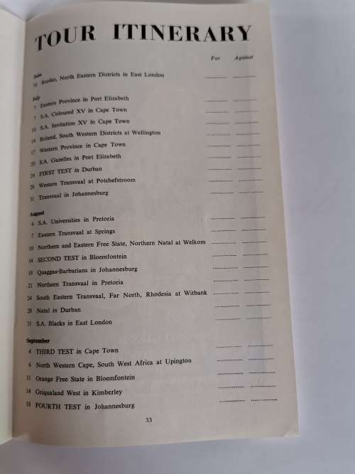 S.A. Rugby Year Book- Jaarboek: All Blacks Tour-Toer 1976