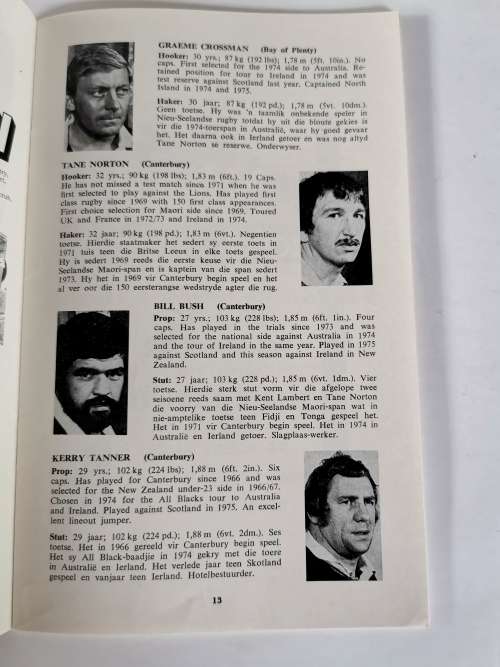 S.A. Rugby Year Book- Jaarboek: All Blacks Tour-Toer 1976
