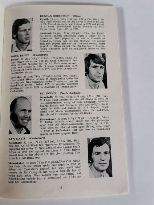 S.A. Rugby Year Book- Jaarboek: All Blacks Tour-Toer 1976