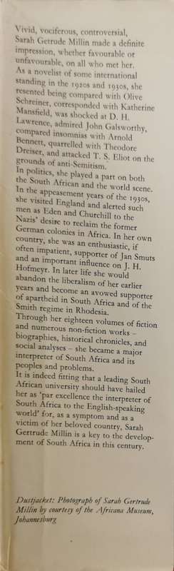 Sarah Gertrude Millin : A South African Life by Martin Rubin