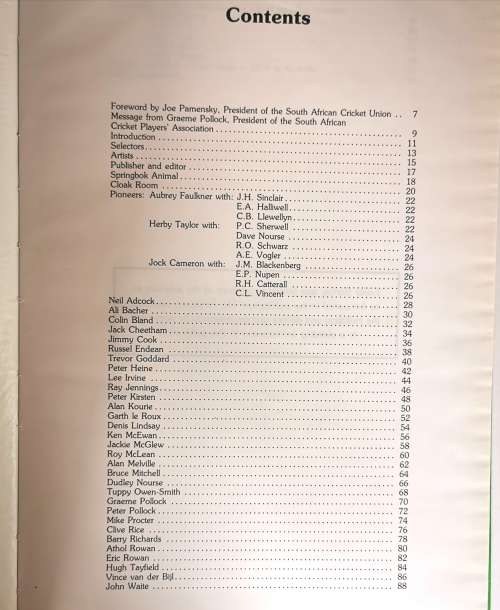 Centenary of South Africa`s Greatest Springbok Cricketers 1889-1989