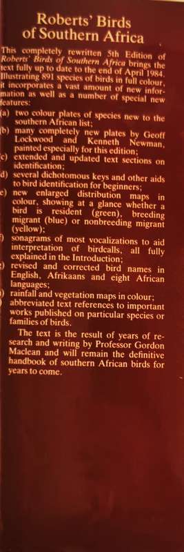 Roberts` Birds of Southern Africa by Gordon Lindsay Maclean