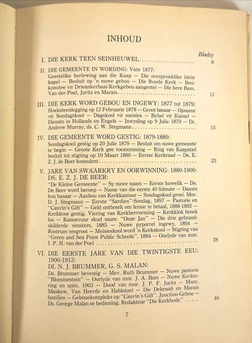 Die Kerk Teen Seinheuwel Drieankerbaai 1880-1980 by Etienne G Malan