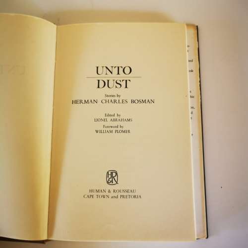 4 BOOKS: Bosman at his Best, A Cask of Jerepigo, Jurie Steyn`s Post Office, Unto Dust - H.C. Bosman