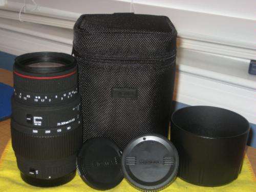 SIGMA 70-300mm F4-5.6 APO DG FOR CANON WITH HOOD, REAR CAP