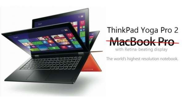 LENOVO THINKPAD YOGA 2 PRO TOUCHSCREEN ULTRABOOK CORE i7-4510U, 8GB, 256GB SSD, WINDOWS 8