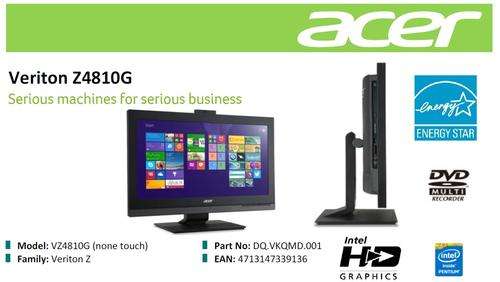 **23" FULL-HD **AIO**ACER VERITON Z4810G CORE i5 @ 2.9GHZ, 8GB MEMORY, 500GB, DVDWR, WEBCAM, WIN 8
