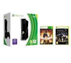 BRAND NEW XBOX 360 SLIM - 250GB + 2 GAMES (FABLE III + HALO REACH)